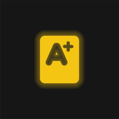 A + Mark sarı parlak neon simgesi