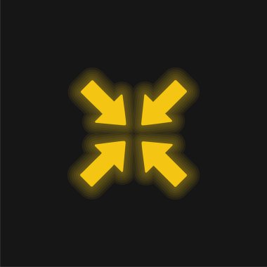 Ortadaki sarı parlak neon simgesini gösteren oklar