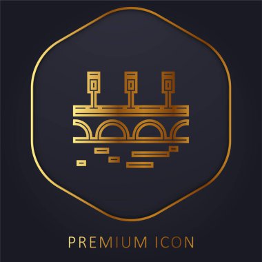 Köprü altın çizgi prim logosu veya simgesi