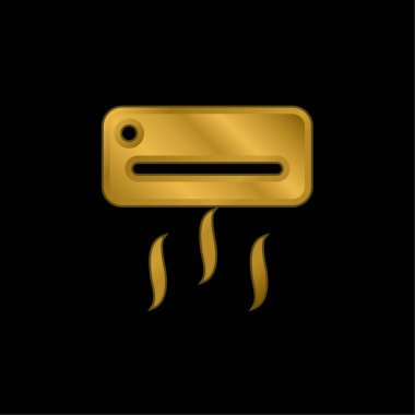 Hava Durumu: Altın kaplama metalik simge veya logo vektörü