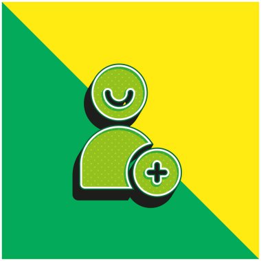 Arkadaş Yeşil ve Sarı 3D vektör simgesi ekle