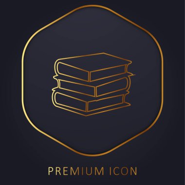 Kitap Yığını Üç Altın Hat prim logosu veya simgesi