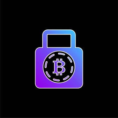 Bitcoin Güvenlik Sembolü Mavi Gradyan vektör simgesi