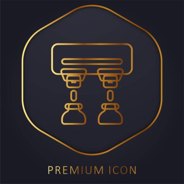 Assembly Line altın çizgi prim logosu veya simgesi
