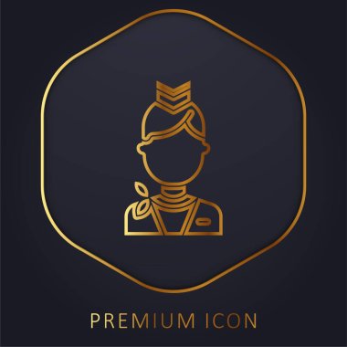 Hava Hostesi Altın Hat prim logosu veya simgesi
