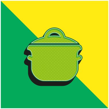 Big Pot Green and yellow modern 3d vector icon logo clipart