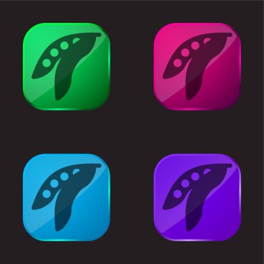 Dört renkli cam düğme simgesi
