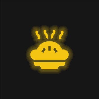 Elmalı turta sarı parlak neon simgesi