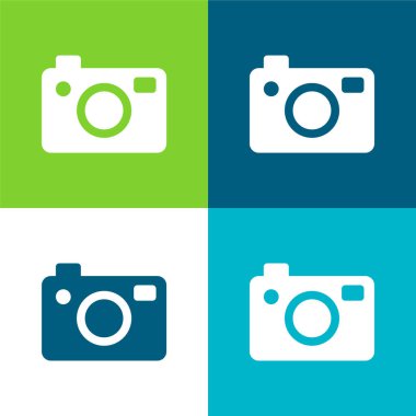 Büyük Fotoğraf Kamerası Düz 4 renk en küçük simge seti