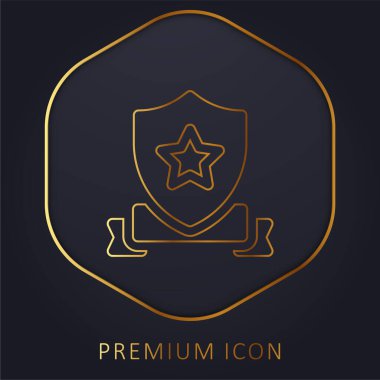 Rozet altın çizgi prim logosu veya simgesi
