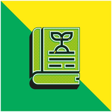 Kitap Yeşil ve Sarı Modern 3D vektör simgesi logosu
