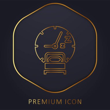 Yatma zamanı altın çizgi prim logosu veya simgesi