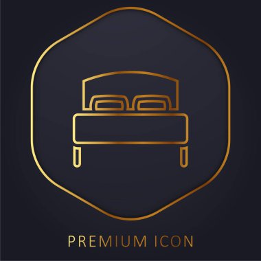 Yatak altın çizgisi prim logosu veya simgesi