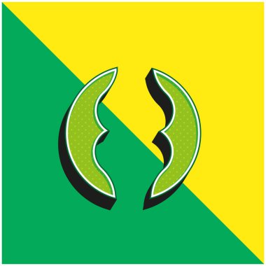 Eklem Yeşil ve Sarı Modern 3D vektör simgesi logosu