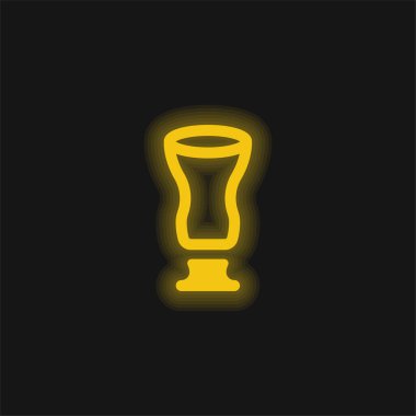 Büyük Bira Kavanozu sarı parlak neon ikonu