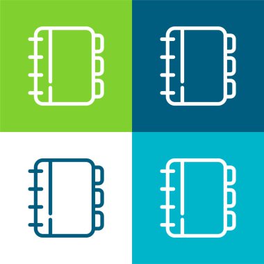 Randevu Defteri Düz 4 renk minimal simgesi seti