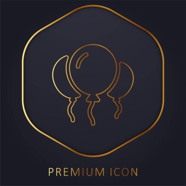 Balon altın çizgisi prim logosu veya simgesi