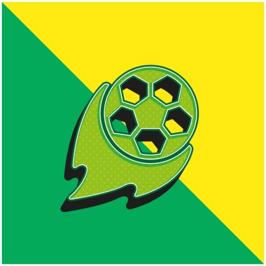 Top Yeşil ve Sarı modern 3D vektör simgesi logosu