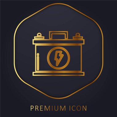 Battery golden line premium logo or icon clipart
