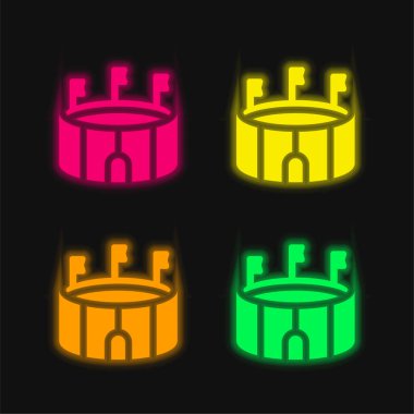 Arena dört renk parlayan neon vektör simgesi