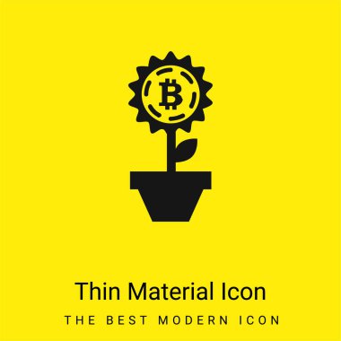 Bitcoin Çiçeği Bir Saksıda Asgari Parlak Sarı Madde Simgesi
