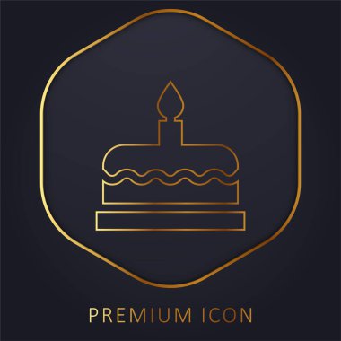 Doğum günü keki altın çizgisi prim logosu veya simgesi
