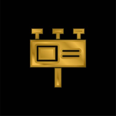 Billboard altın kaplama metalik simge veya logo vektörü