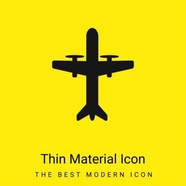 Aeroplane With Propellers minimal bright yellow material icon clipart
