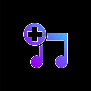 Add Song Interface Symbol blue gradient vector icon clipart