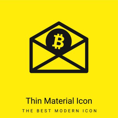 Bir Posta Zarfının İçindeki Bitcoin Taslak Asgari Parlak Sarı malzeme simgesi