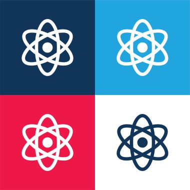 Atom mavi ve kırmızı dört renk en küçük simge kümesi