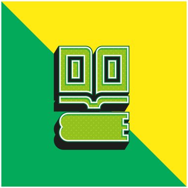 Kitap Yeşil ve Sarı Modern 3D vektör simgesi logosu