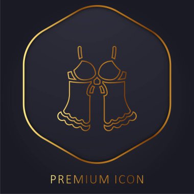 Oyuncak bebek altın çizgi prim logosu veya simgesi