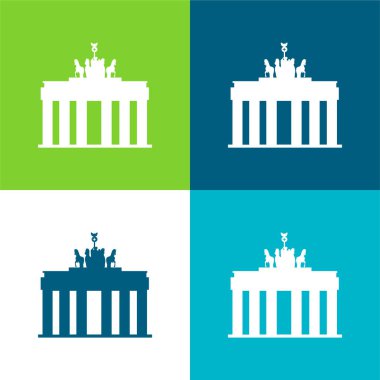 Brandenburg Gate Flat four color minimal icon set clipart