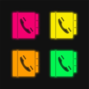 Gündem dört renk parlayan neon vektör simgesi