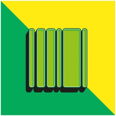 Barcode Square Variant Green and yellow modern 3d vector icon logo clipart
