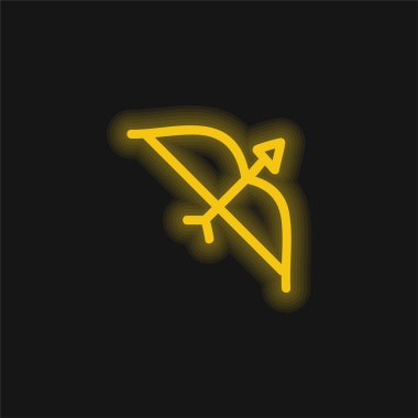 Ok Elli Kemer Çekim Aracı Sarı parlak neon simgesi