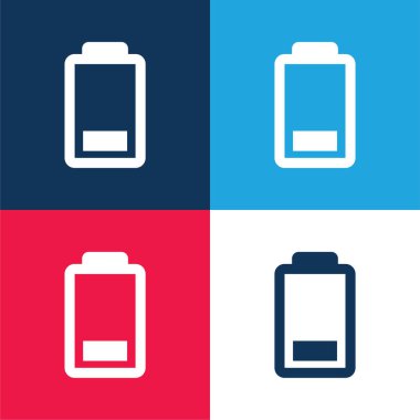 Pil mavi ve kırmızı dört renk minimal simge kümesi