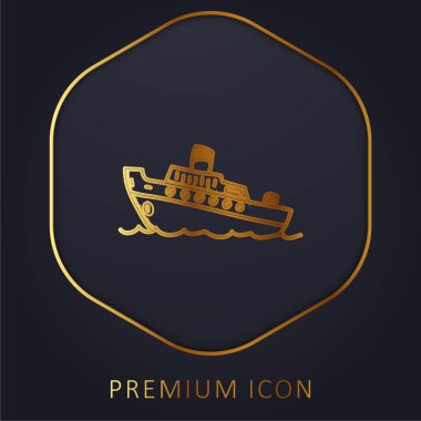 Boat golden line premium logo or icon clipart