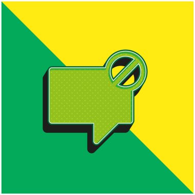 Blok İletisi Yeşil ve Sarı 3d vektör simgesi logosu