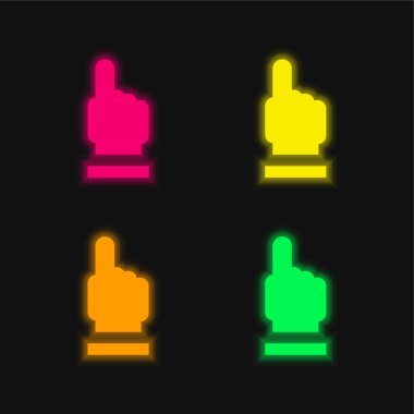 Dört renk parlayan neon vektör simgesi sor