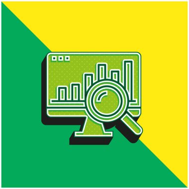 Analiz Yeşil ve Sarı 3D modern vektör simgesi logosu