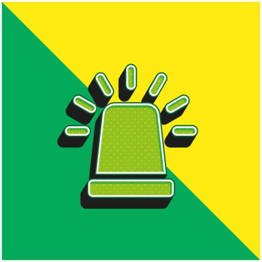 Alarm Yeşil ve Sarı Modern 3D vektör simgesi logosu