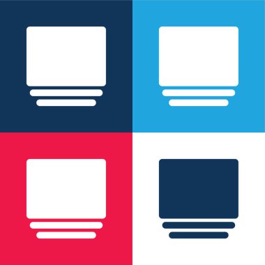 Albüm mavi ve kırmızı dört renk en düşük simge kümesi