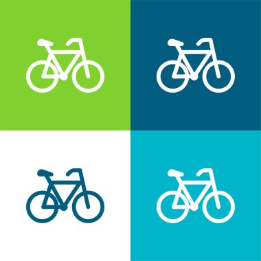 Bisiklet Düz 4 renk en küçük simge kümesi