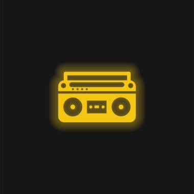 Kontrollü Bum Kutusu ve Ayarlar Sarı parlak neon simgesi