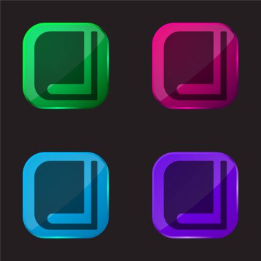 Dört renkli cam düğme simgesi
