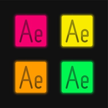 Dört renk parlayan neon vektör simgesinden sonra