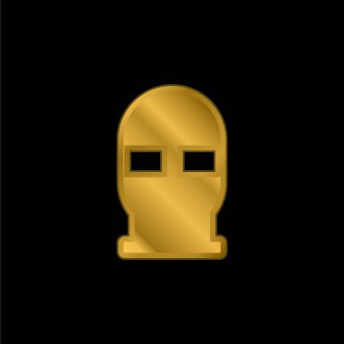 Kar maskeli altın kaplama metalik simge veya logo vektörü