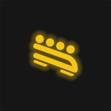 Bobsled sarı parlak neon simgesi